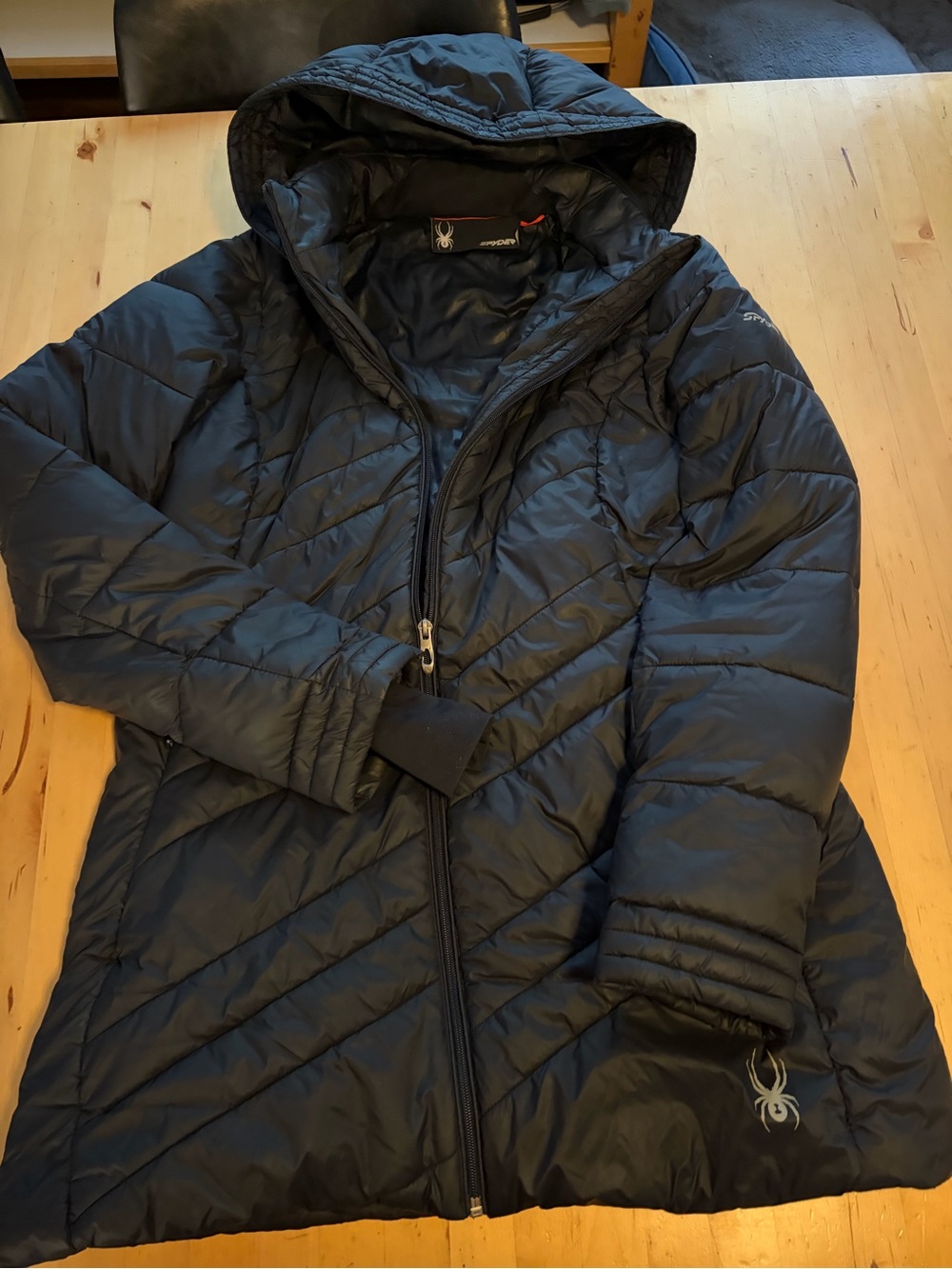 Spyder Women's Hooded Quilted Puffer Jacket — Black
